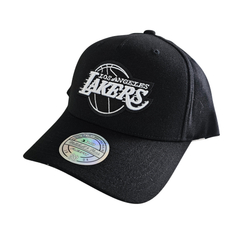 Mitchell & Ness 110 Black & White Logo MVP Snapback Los Angeles Lakers