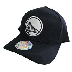 Mitchell & Ness 110 Black & White Logo MVP Snapback Golden State Warriors