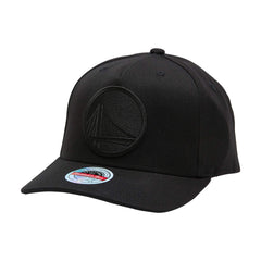 MITCHELL & NESS - Black on Black 'Classic Red' 110 Pinch Panel Snapback - Golden State Warriors