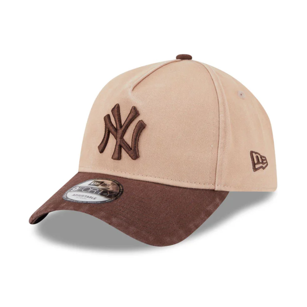 NEW ERA 9FORTY A-FRAME - New York Yankees Washed Pastel Brown Snapback
