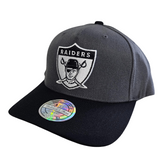 Mitchell & Ness 110 Charcoal Black MVP Snapback Las Vegas Raiders