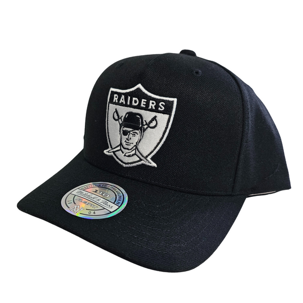 Mitchell & Ness 110 Black & White Logo MVP Snapback Las Vegas Raiders