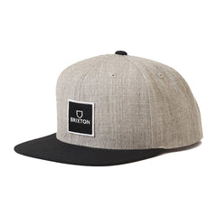 BRIXTON - ALPHA SQUARE MP Snapback - Heather Grey/Black