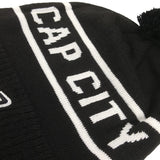 Cap City - Black + White Pom Knit Beanie