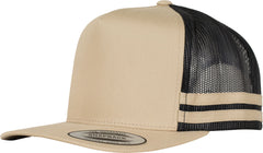 FLEXFIT 6507 - Stripe Trucker Cap - KHAKI/BLACK