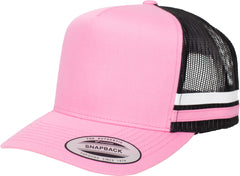 FLEXFIT 6507 - Stripe Trucker Cap - PINK/BLACK