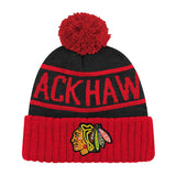 NHL Team Colour Wordmark Cuff Knit Beanie - Chicago Blackhawks