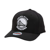 MITCHELL & NESS - Black & White 'Classic Red' 110 Pinch Panel Snapback - Golden State Warriors