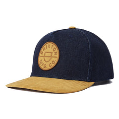 BRIXTON - Crest C MP Snapback - Denim/Caramel Suede